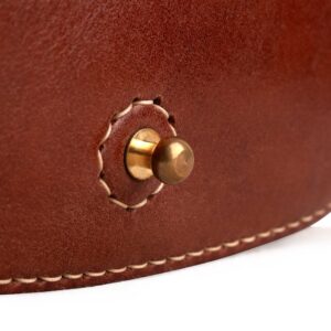 Horizontal Brown Leather Belt Bag